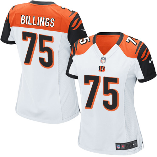 Women's Game Andrew Billings Nike Jersey White Road - #75 NFL Cincinnati Bengals